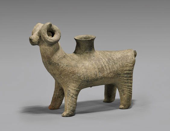 NEAR EASTERN POTTERY RHYTON (1 of 2)