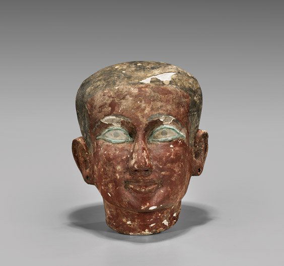 EGYPTIAN STUCCO & WOOD HEAD (1 of 3)