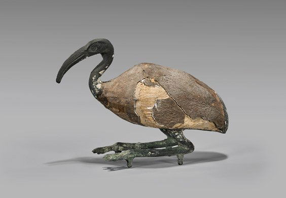 EGYPTIAN WOOD & BRONZE IBIS (1 of 2)