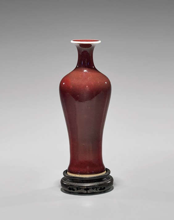 ANTIQUE MONOCHROME COPPER RED VASE (1 of 2)