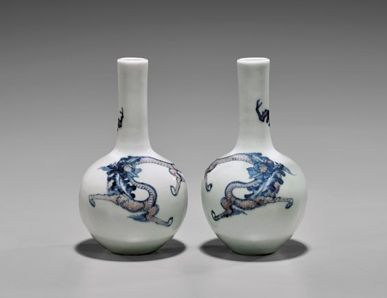 PAIR OF KANGXI PORCELAIN VASES (1 of 3)