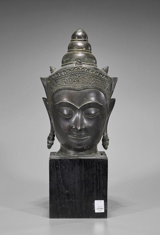 Antique Thai Bronze Buddha Head (1 of 1)