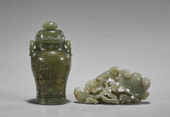 Two Celadon Jades: Monkey & Vase (1 of 1)