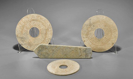 Four Large Archaistic Chinese Carvings (1 of 1)