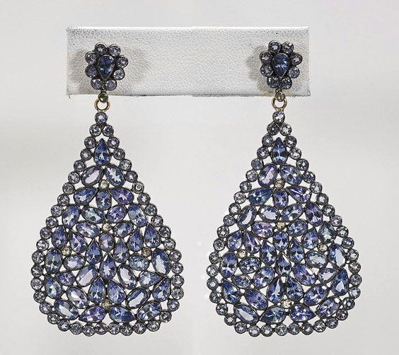 Pair Tanzanite Pendant Earrings (1 of 1)