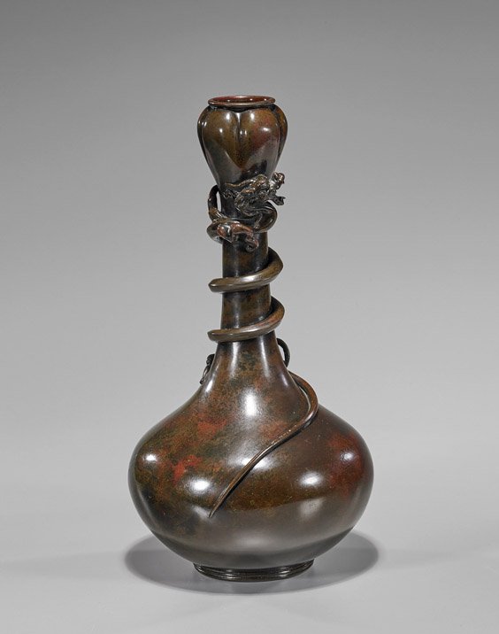 Chinese Bronze Dragon Vase (1 of 2)