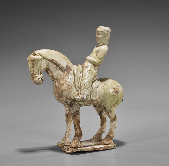 Sui Dynasty Pottery Horse & Rider (1 of 1)