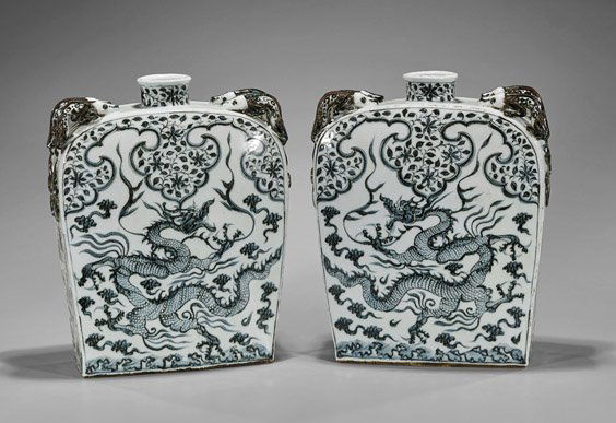 Pair Yuan-Style Porcelain Vases (1 of 2)