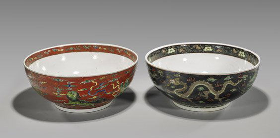 Two Large Kangxi-Style Porcelain Bowls (1 of 3)