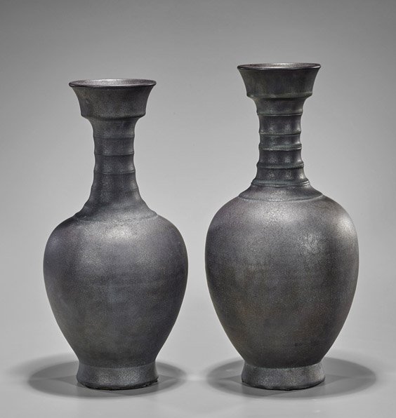 Pair Song-Style Black Glazed Vases (1 of 1)