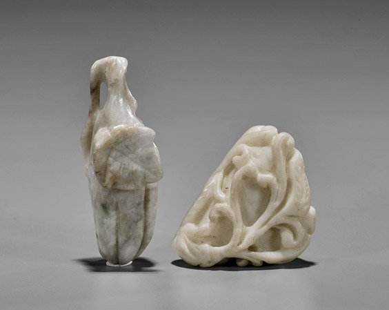 Two Chinese Jadeite & Jade Toggles (1 of 1)