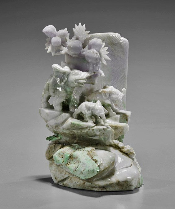 Large & Heavy Jadeite Elephant Group (1 of 1)