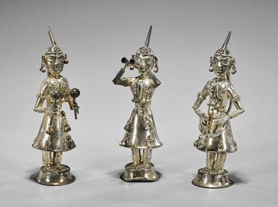 Three Antique Thai Silver Musicians (1 of 1)