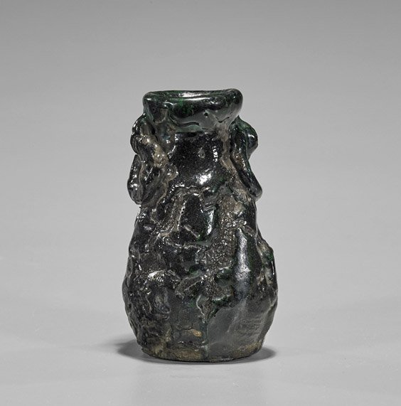 Antique Japanese Moulded Earthenware Vase (1 of 2)