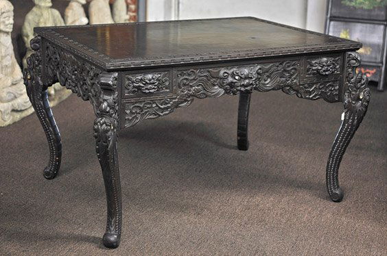 Antique Japanese Carved Wood Desk (1 of 1)