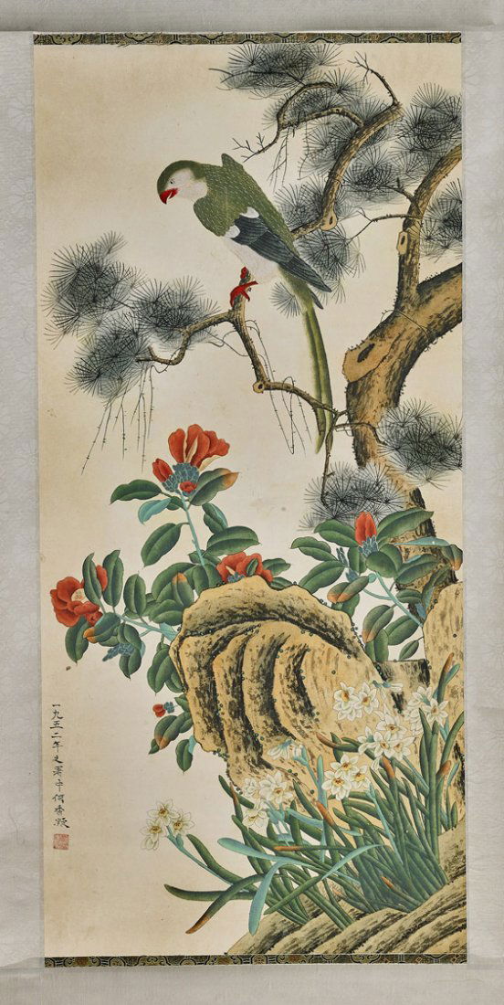 Two Chinese Paper Scrolls: Birds (1 of 4)