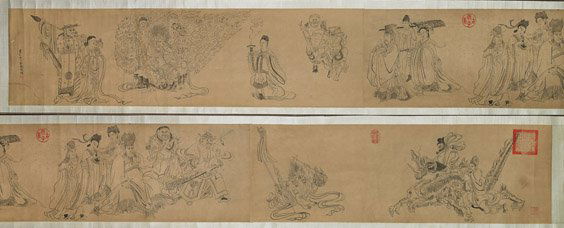 Chinese Paper Handscroll: Figures (1 of 5)