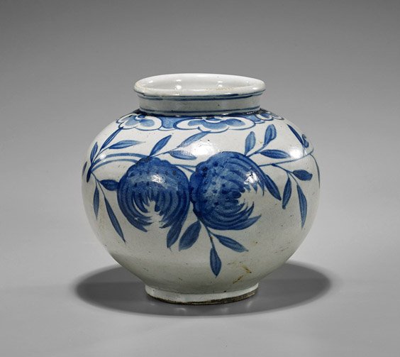 Antique Korean Blue & White Porcelain Jar (1 of 1)