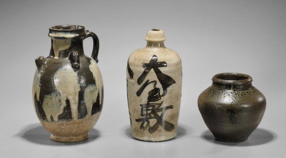 Three Japanese Earthenware Vessels (1 of 1)
