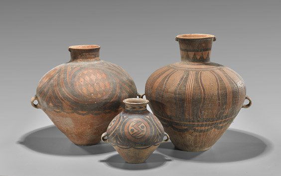 Three Chinese Neolithic Pottery Vases (1 of 1)