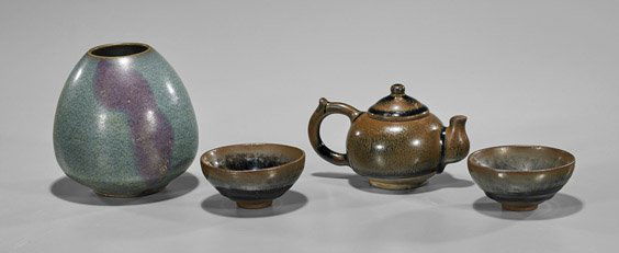 Four Chinese Glaze Items: Tea & Coupe (1 of 2)