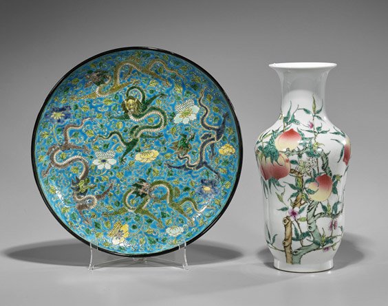 Two Qing-Style Enameled Porcelains (1 of 2)