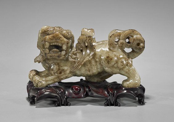 Large Chinese Jade/Hardstone Fo Lion (1 of 1)