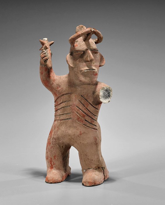 Pre-Columbian Pottery Standing Warrior (1 of 1)