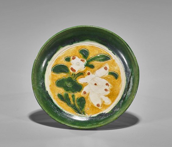Liao Dynasty Sancai Glazed Dish (1 of 2)