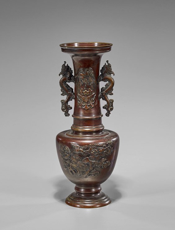 Antique Japanese Bronze Vase (1 of 2)