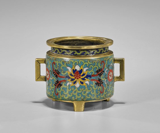 Qianlong-Style Cloisonné & Enamel Vessel (1 of 2)