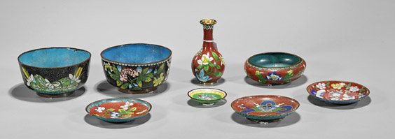 Eight Old & Antique Chinese Enamels (1 of 1)