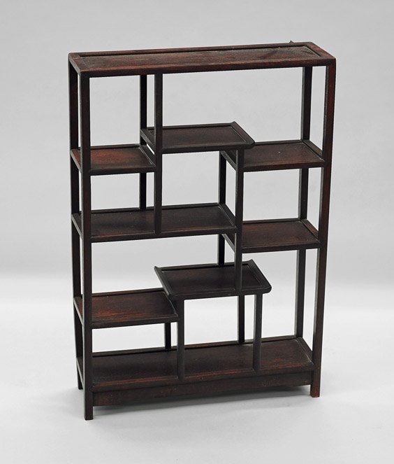 Chinese Carved Hardwood Display Shelf (1 of 1)