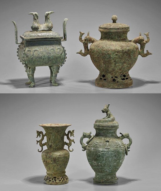 Four Archaistic Chinese Bronzes (1 of 1)