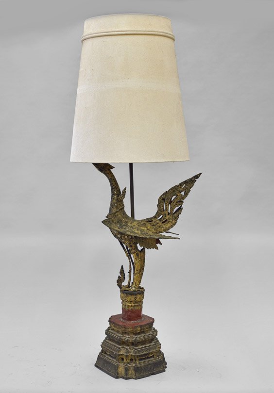 Tall Antique Thai Gilt Bronze Phoenix (1 of 2)