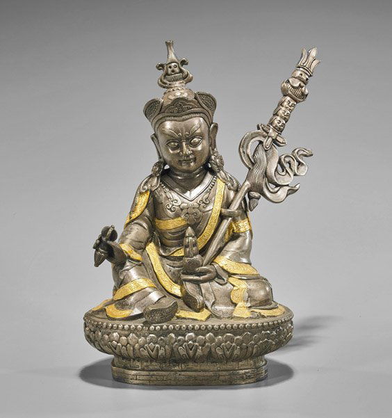 Sino-Tibetan Parcel Gilt Bronze Seated Figure (1 of 3)