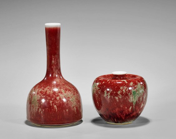 Two Kangxi-Style 'Peachbloom' Glazed Porcelains (1 of 2)