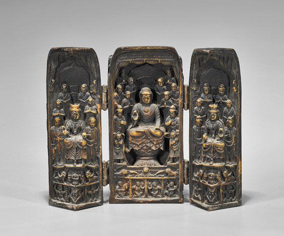 Chinese -Like Traveling Shrine: Three Buddhas (1 of 2)