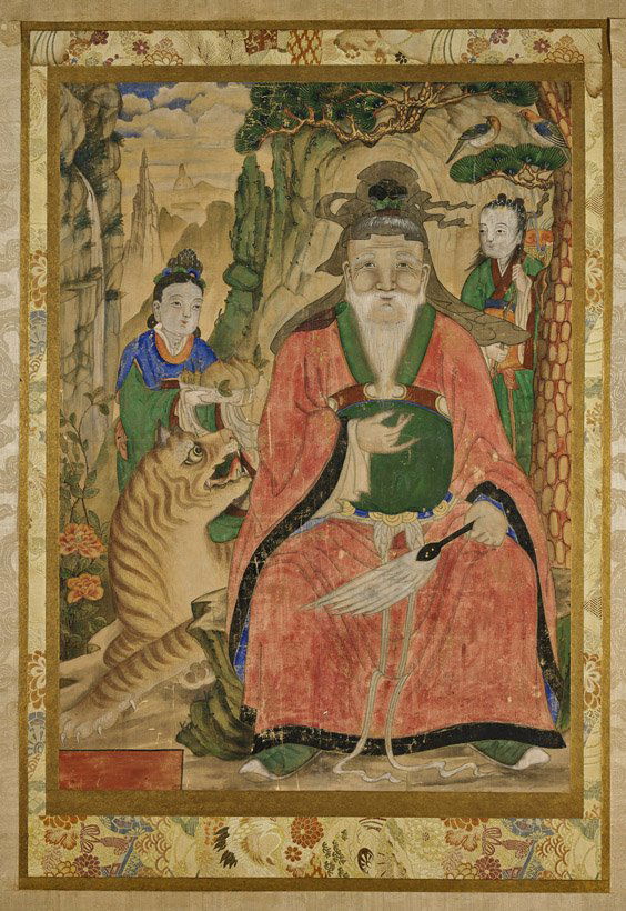 Large Silk Painting: Seated Man (1 of 1)