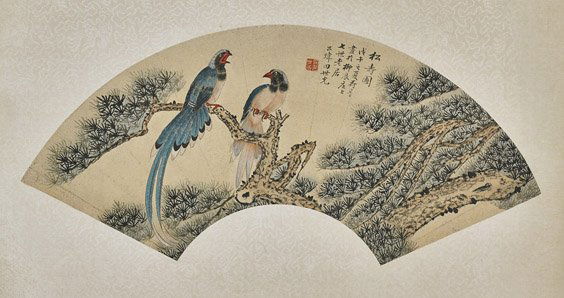 Five Chinese Paper Fan Paintings (1 of 10)