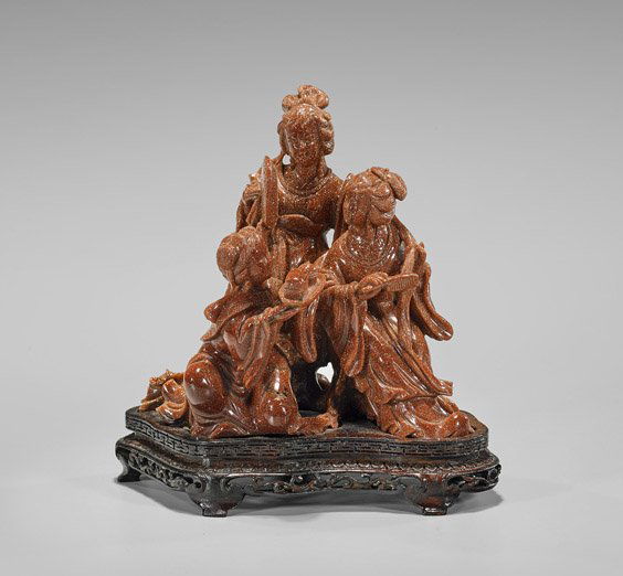 Chinese Carved Goldstone Beauty (1 of 1)