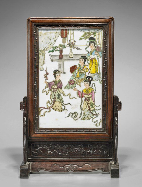 Old Chinese Porcelain Tablescreen (1 of 1)