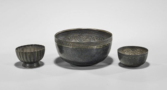 Three Antique Southeast Asian Silver Bowls (1 of 1)