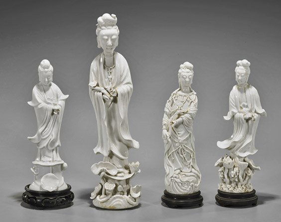 Four Chinese Blanc de Chine Guanyins (1 of 1)