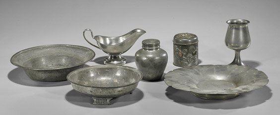Seven Pieces Pewter Ware (1 of 1)