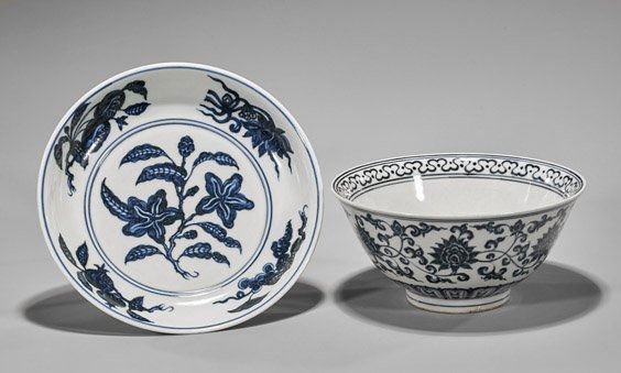 Two Xuande-Style Blue & White Dishes (1 of 3)