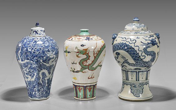 Three Tall Chinese Porcelain Vases (1 of 3)