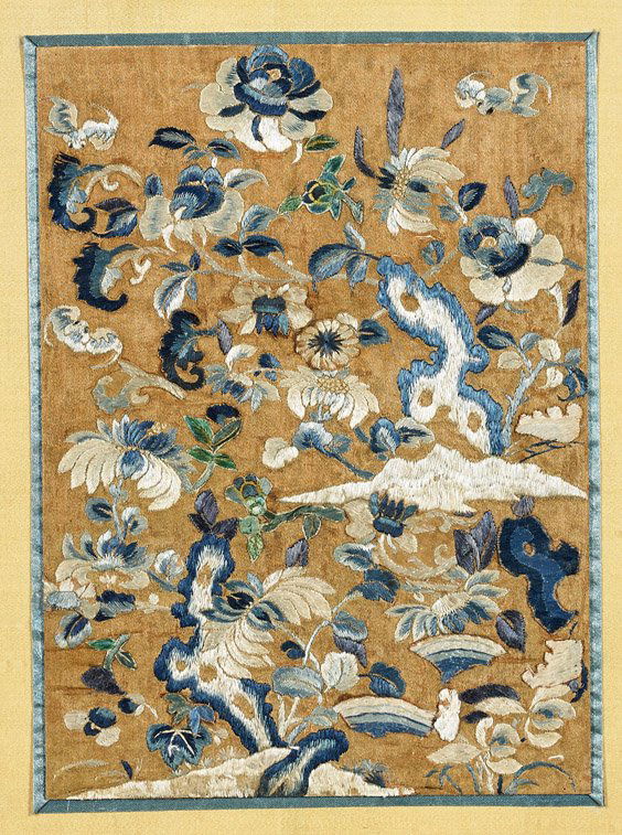 Old Chinese Silk Embroidered Panel (1 of 1)