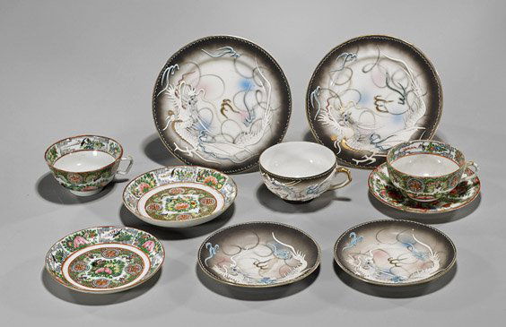 Ten Chinese & Japanese Porcelain Tea Dishes (1 of 1)
