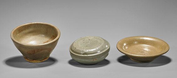 Three Antique Chinese Glazed Ceramics (1 of 1)